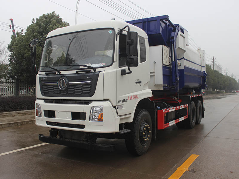 東風(fēng)天錦后八輪鉤臂車(chē)SCS5252ZXXDFH6車(chē)廂可卸式垃圾車(chē)